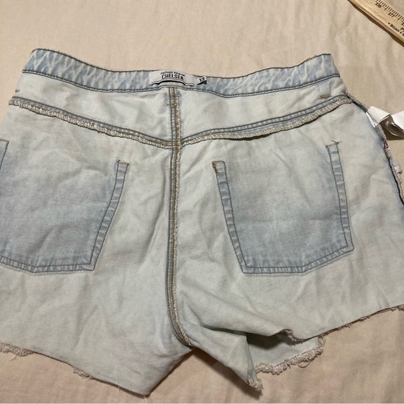Refuge Denim Chelsea Light Blue Denim Shorts | Distressed - Picture 12 of 16